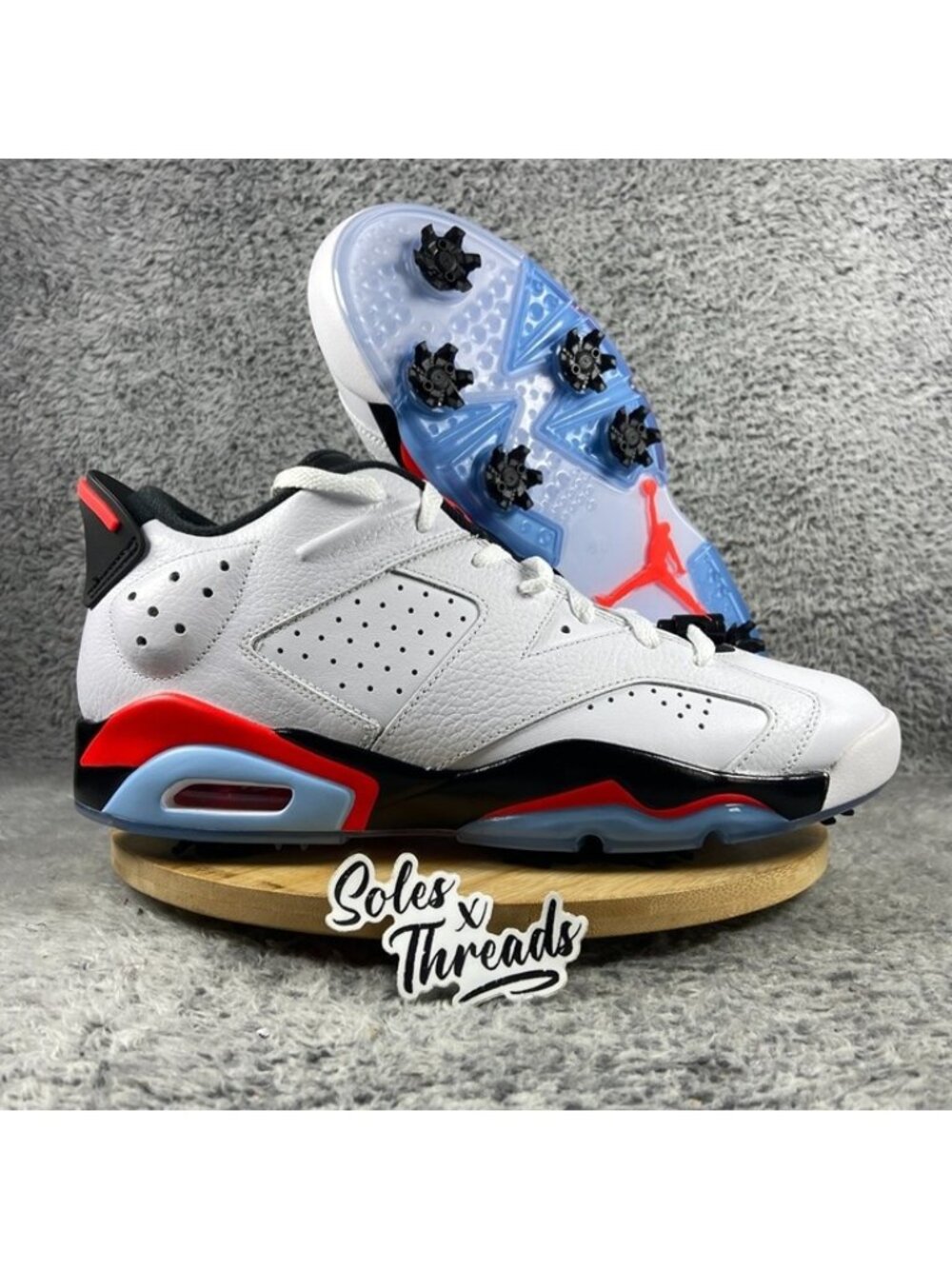 Air Jordan 6 Retro Low Golf Spikes Size 11.5 Men White Infrared DV1376-106